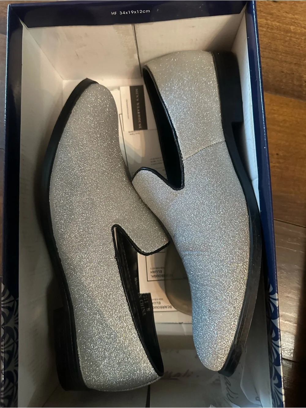 Amalfi Men's Silver Glitter Slip-On Loafers